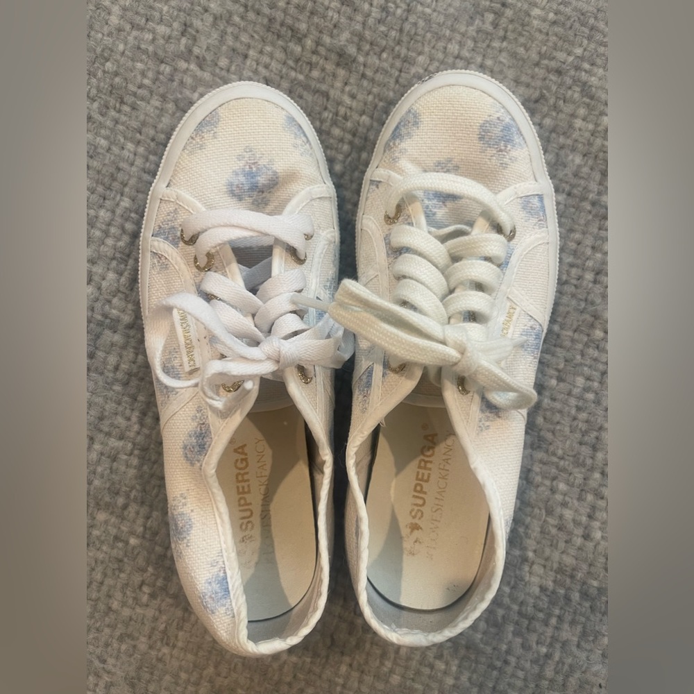 Superga X LoveShackFancy Floral canvas sneakers in Morning Mist size 8